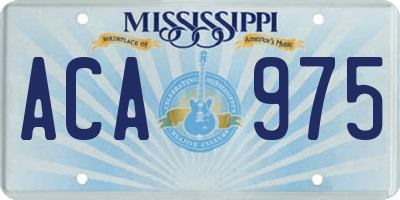 MS license plate ACA975