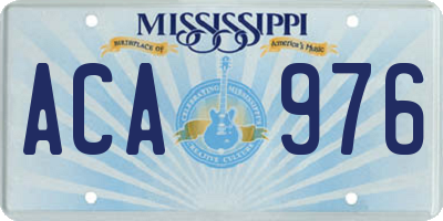 MS license plate ACA976