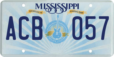 MS license plate ACB057
