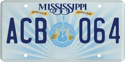 MS license plate ACB064