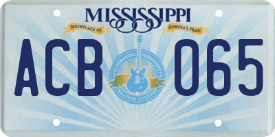 MS license plate ACB065