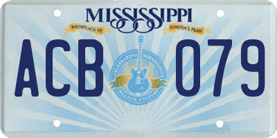 MS license plate ACB079