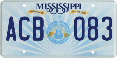MS license plate ACB083