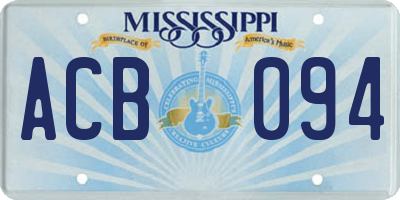 MS license plate ACB094