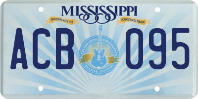 MS license plate ACB095