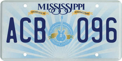 MS license plate ACB096