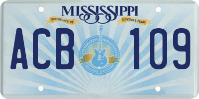 MS license plate ACB109