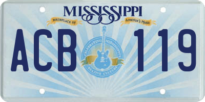 MS license plate ACB119