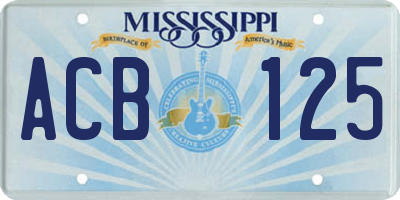 MS license plate ACB125