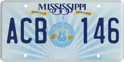 MS license plate ACB146