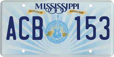 MS license plate ACB153