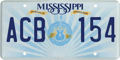 MS license plate ACB154