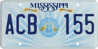 MS license plate ACB155