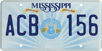 MS license plate ACB156