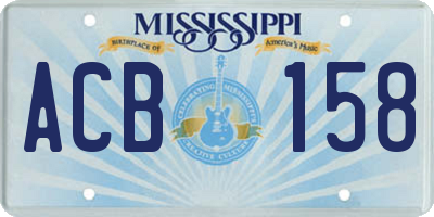 MS license plate ACB158