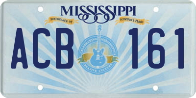 MS license plate ACB161