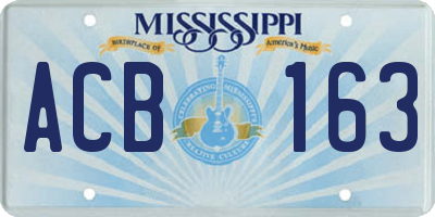 MS license plate ACB163