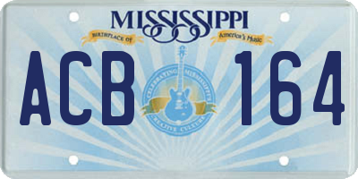 MS license plate ACB164