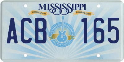 MS license plate ACB165