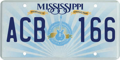 MS license plate ACB166