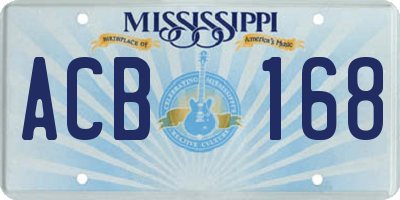 MS license plate ACB168