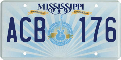 MS license plate ACB176
