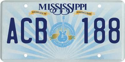 MS license plate ACB188