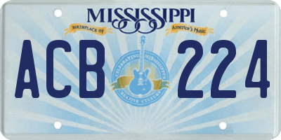 MS license plate ACB224
