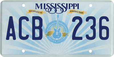 MS license plate ACB236
