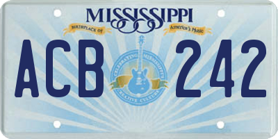 MS license plate ACB242