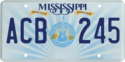 MS license plate ACB245