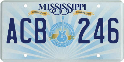 MS license plate ACB246