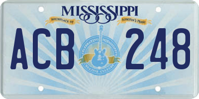 MS license plate ACB248