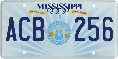 MS license plate ACB256
