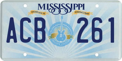 MS license plate ACB261
