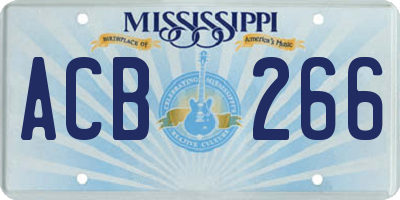 MS license plate ACB266