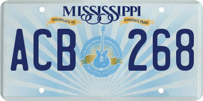 MS license plate ACB268