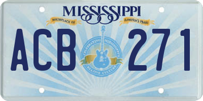 MS license plate ACB271