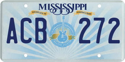 MS license plate ACB272