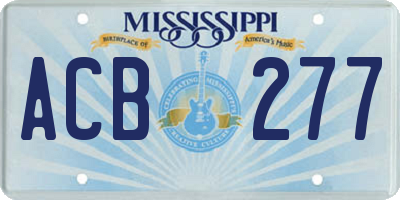 MS license plate ACB277