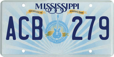 MS license plate ACB279