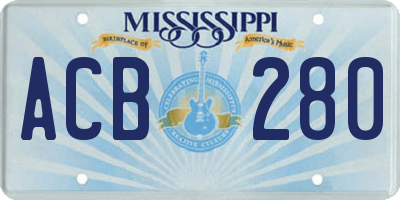 MS license plate ACB280