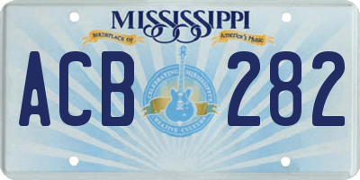 MS license plate ACB282