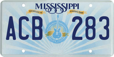 MS license plate ACB283
