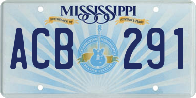MS license plate ACB291
