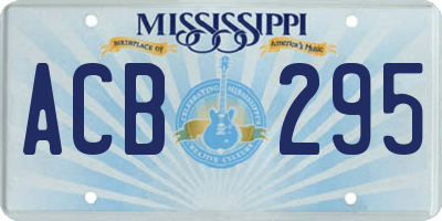 MS license plate ACB295