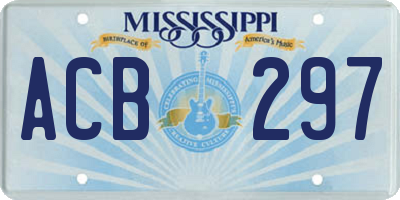 MS license plate ACB297