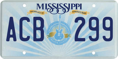MS license plate ACB299