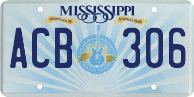 MS license plate ACB306