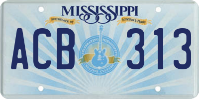 MS license plate ACB313